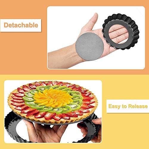 TORASO 11Inch, 9 Inch and 4 Inch Tart Pan with Removable Bottom, 2 Pcs