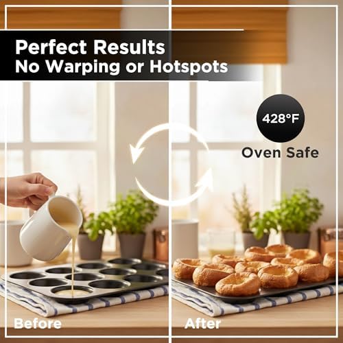 Wrenbury Toughened Yorkshire Pudding Pan - Shallow Non Stick Baking