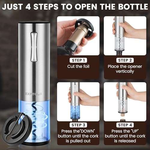 Electric Wine Opener Gift Set - Rechargeable Wine Bottle Opener, Wine