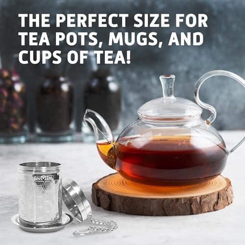 Sou Zen Tea Infuser (2 Pack & Teaspoon Scoop) | Extra Fine Hex Mesh