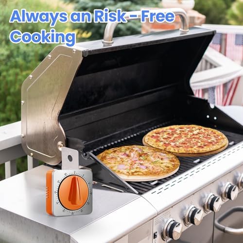 Orange Mechanical Kitchen Timer, Stainless Steel