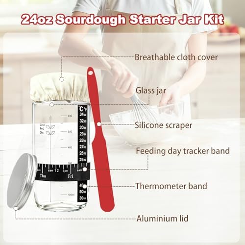 Sourdough Starter Kit with Scale and Glass Jar