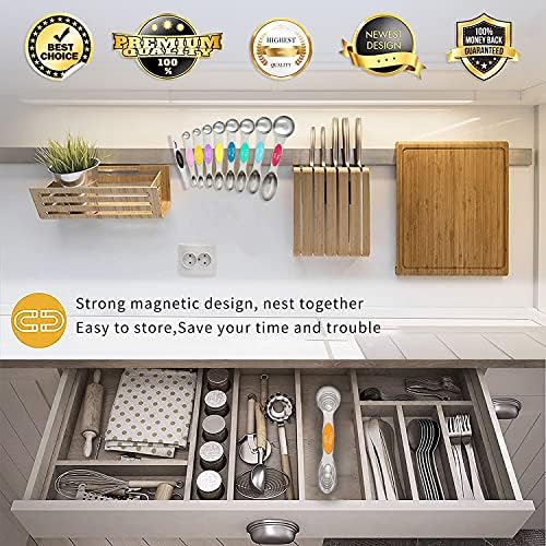 NIUTA® Magnetic measuring spoons set®, stackable on both sides