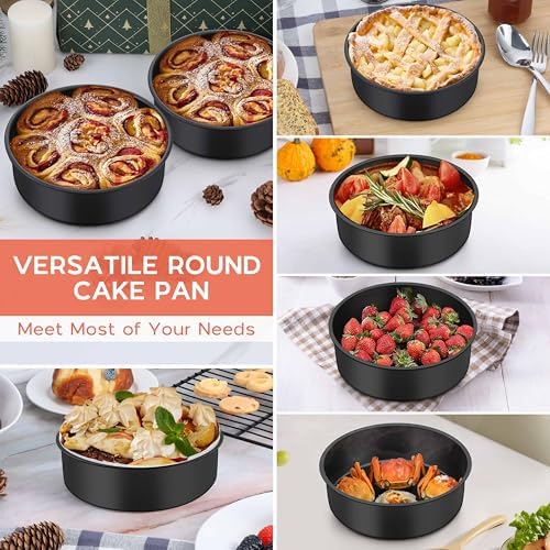 Onader 6 Inch Small Cake Pans Sets of 3 for Baking, Round Smash Cake