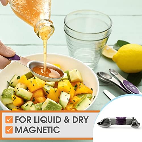 Spring Chef Dual Sided Magnetic Measuring Spoons, Set of 8 & Stainless