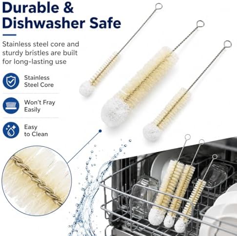 Multi-Use Bendable Bottle Brush Set - Small Crevice Cleaning Brushes