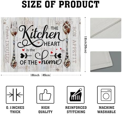 Giwawa The Kitchen is The Heart of The Home Placemats Set of 4