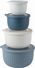 COOK WITH COLOR Prep Bowls with Lids- Wide and Deep Nesting Plastic Small by CookwithColor