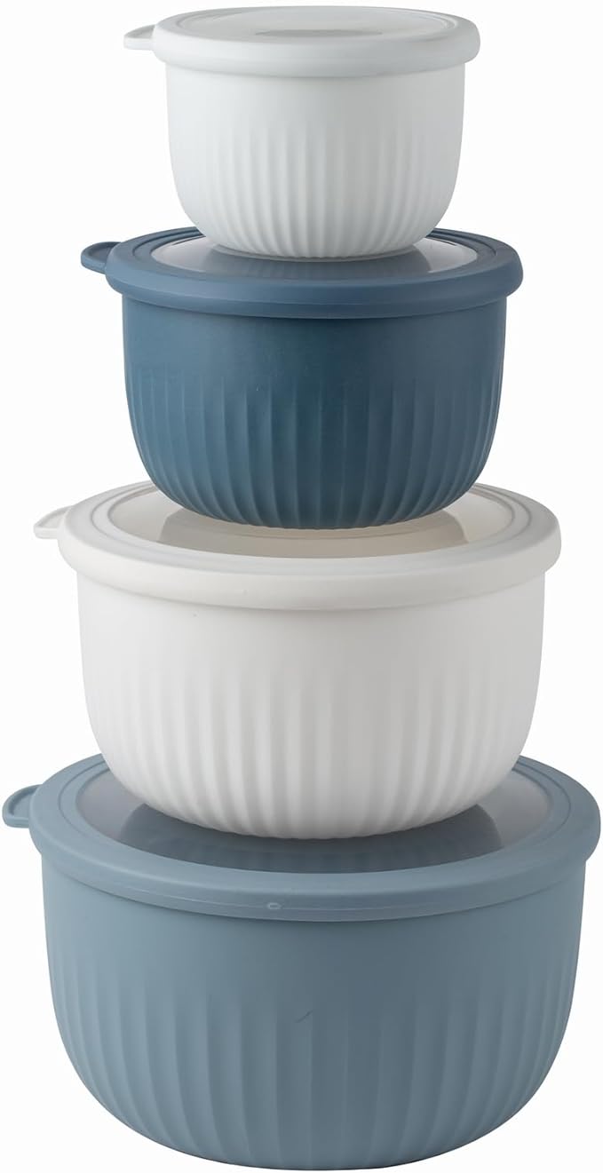 COOK WITH COLOR Prep Bowls with Lids- Wide and Deep Nesting Plastic Small by CookwithColor
