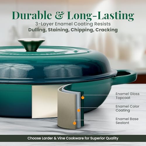 Larder & Vine 3.6 qt Enameled Cast Iron Braiser
