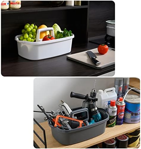 JiatuA Large Cleaning Supplies Caddy, Dark Gray