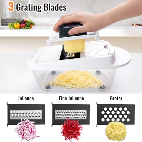 8-Blade Egg Slicer Chopper Grater Set, White