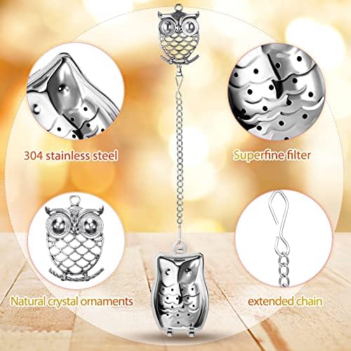Cunhill 4 Sets Loose Tea Infusers, Stainless Steel Tea Steepers, Funny