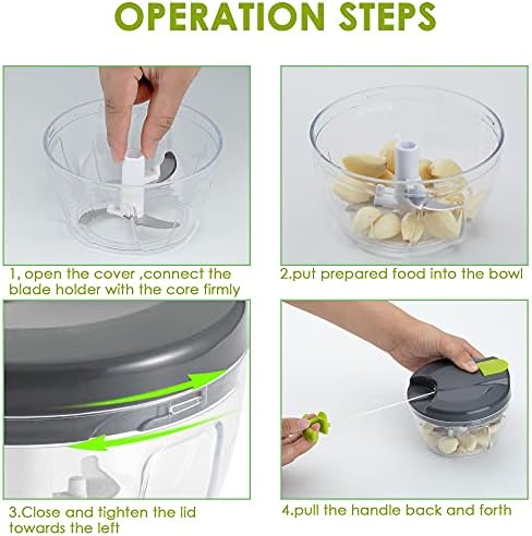 Multi-Function Manual Food Chopper & Processors with Handle and