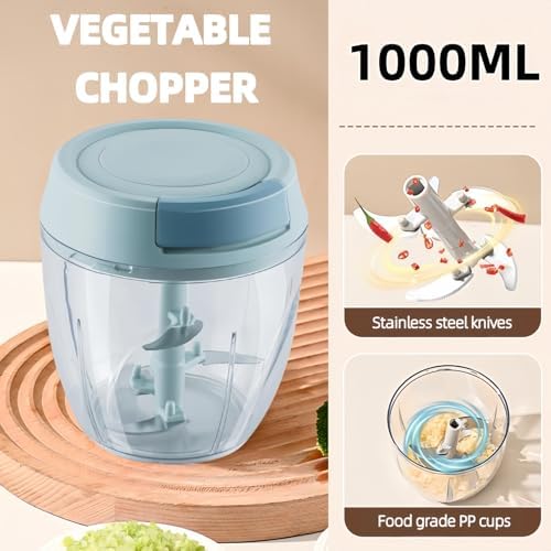 Manual Food Processor, Garlic Mincer Hand Cutter, Vegetable Chopper