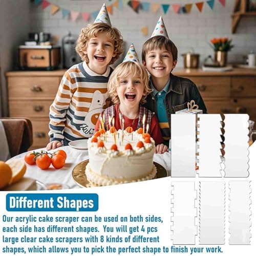 6-Piece Clear Acrylic Cake Decorating Scraper Set