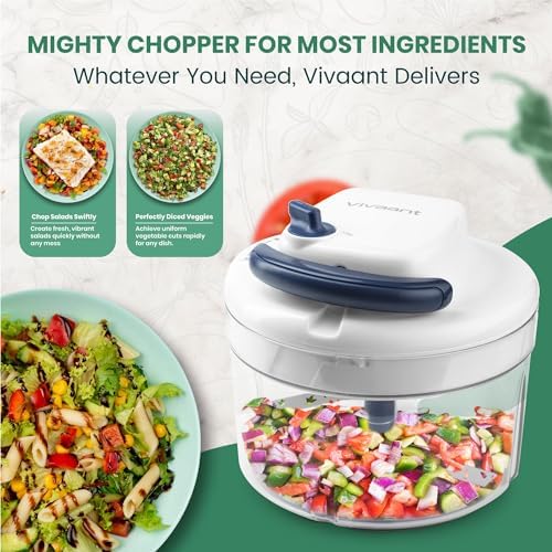 Vivaant Hand Pull Manual Food Chopper, Onion Chopper Vegetable Cutter