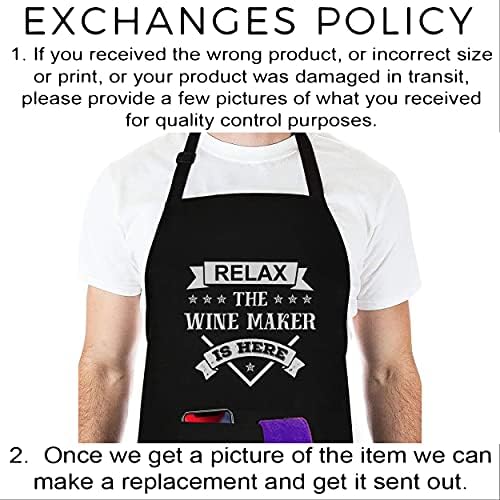 Relax wine maker Is Here Black Apron - Apron One size fits all