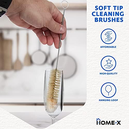 HOME-X Soft-Tip Cleaning Brush Set, Soft Scrub Brush with Long Handle