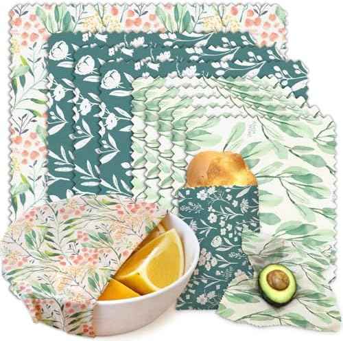9-Pack Beeswax Food Wraps, 5S 3M, 1L