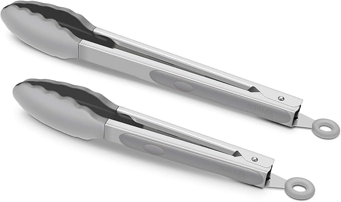 2 Pack Silicone Kitchen Tongs – 9" & 12" Set, Heat Resistant up to 500°F by ALLWIN-HOUSEWARE