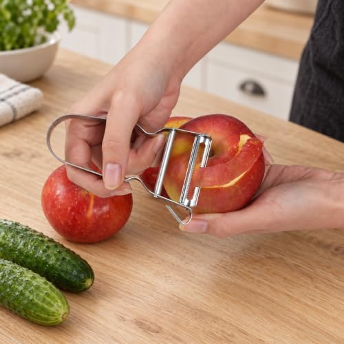 3PCS Vegetable & Potato Peeler in Silver Color, Stainless Steel Handle