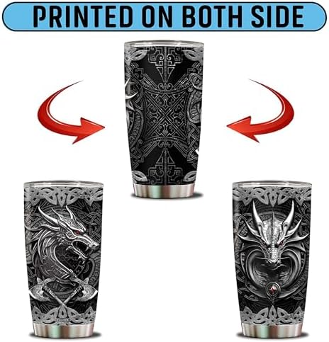 Dragon Viking Gifts for Men 20oz Coffee Cup Drinking Travel Mug