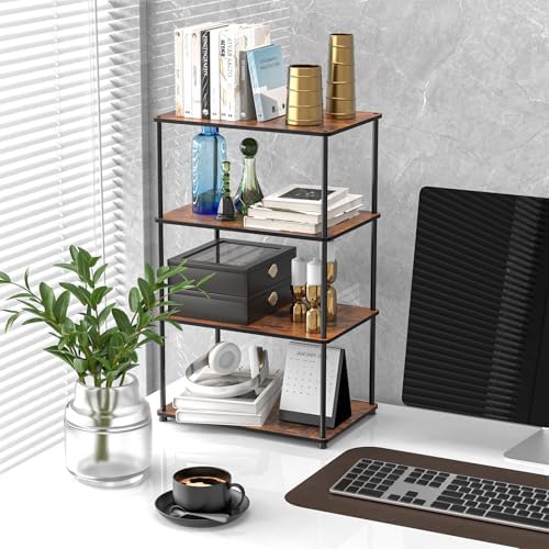 Countertop Spice Rack, 4-Tier Wood and Metal Organizer