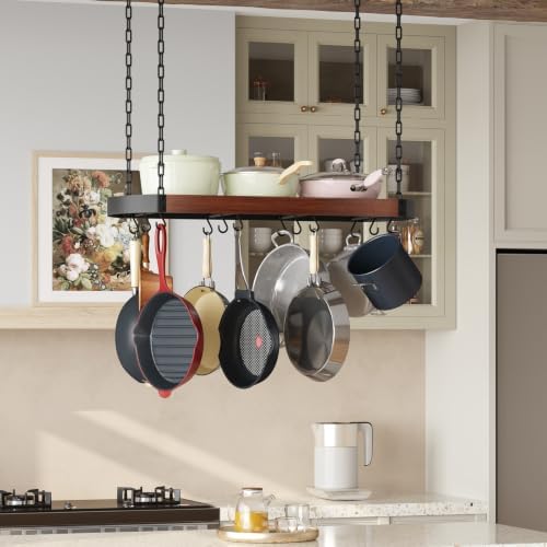 CHOEZON 32'' Hanging Pot Rack, Ceiling Pan Hanger, Pot Holder for Kitchen