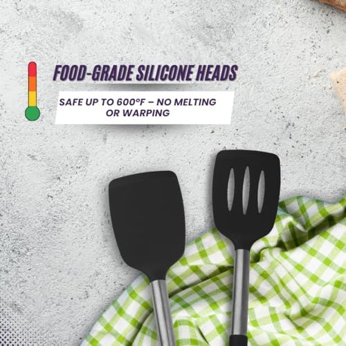 Silicone Spatula Set (2-Piece) – High Heat-Resistant, Non-Slip Grip