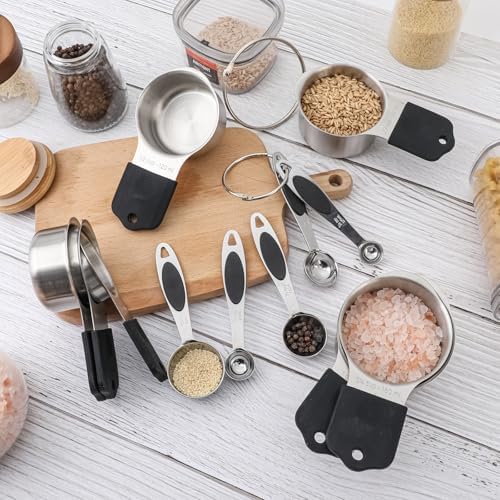 Magnetic Measuring Cups and Spoons Set, Including 7 Stainless Steel