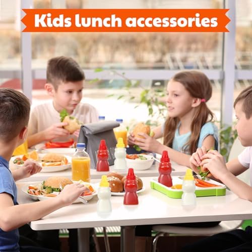 4 Pieces Mini Ketchup Bottle for Lunch Box, Lunch Box Accessories for