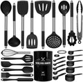 Umite Chef Silicone Kitchen Utensils Set, 26Pcs Black