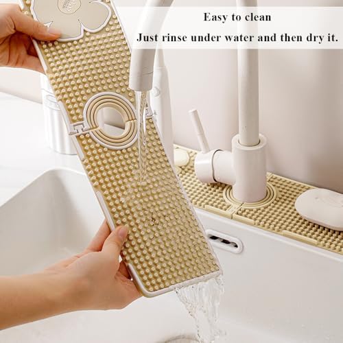 Faucet Mat for Kitchen Sink Splash Guard, 15 Inch Long Faucet Draining