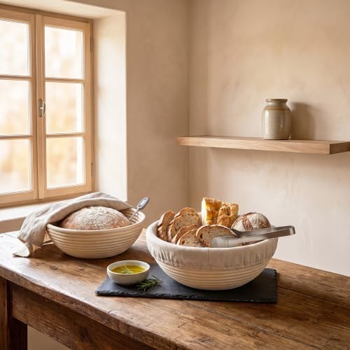 9-Inch Round Banneton Proofing Basket Sourdough Baking Kit