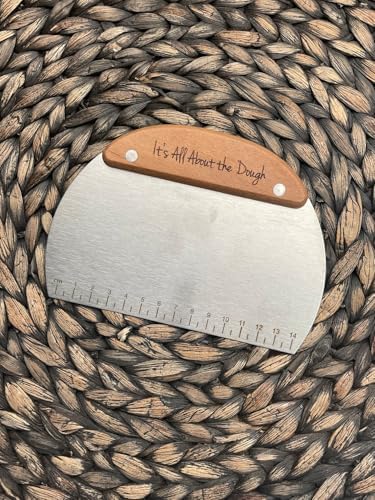 Personalized Stainless Steel Dough Scraper – Engraved Handle, Rounded