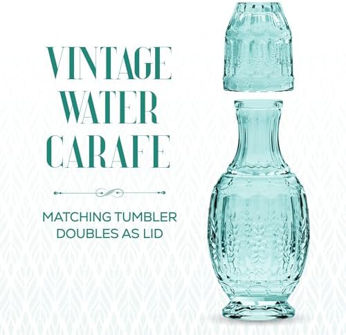 Elle Decor Vintage Bedside Water Carafe with Tumbler Glass – Elegant