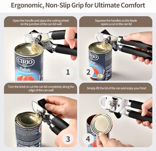 Classic Multifunction Can Opener and Bottle Opener Easy to Use, Razor