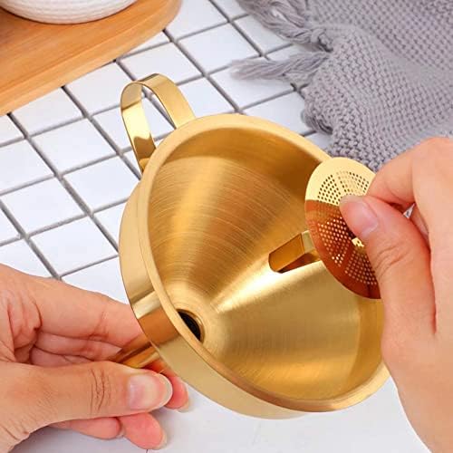 Stainless Steel Funnel Set Gold Kitchen Funnel Small Home Funnel