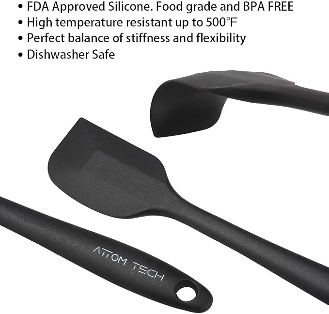 8 Inch Silicone Spatula Set, Food Grade High Temperature and Heat Resistant - Image 3