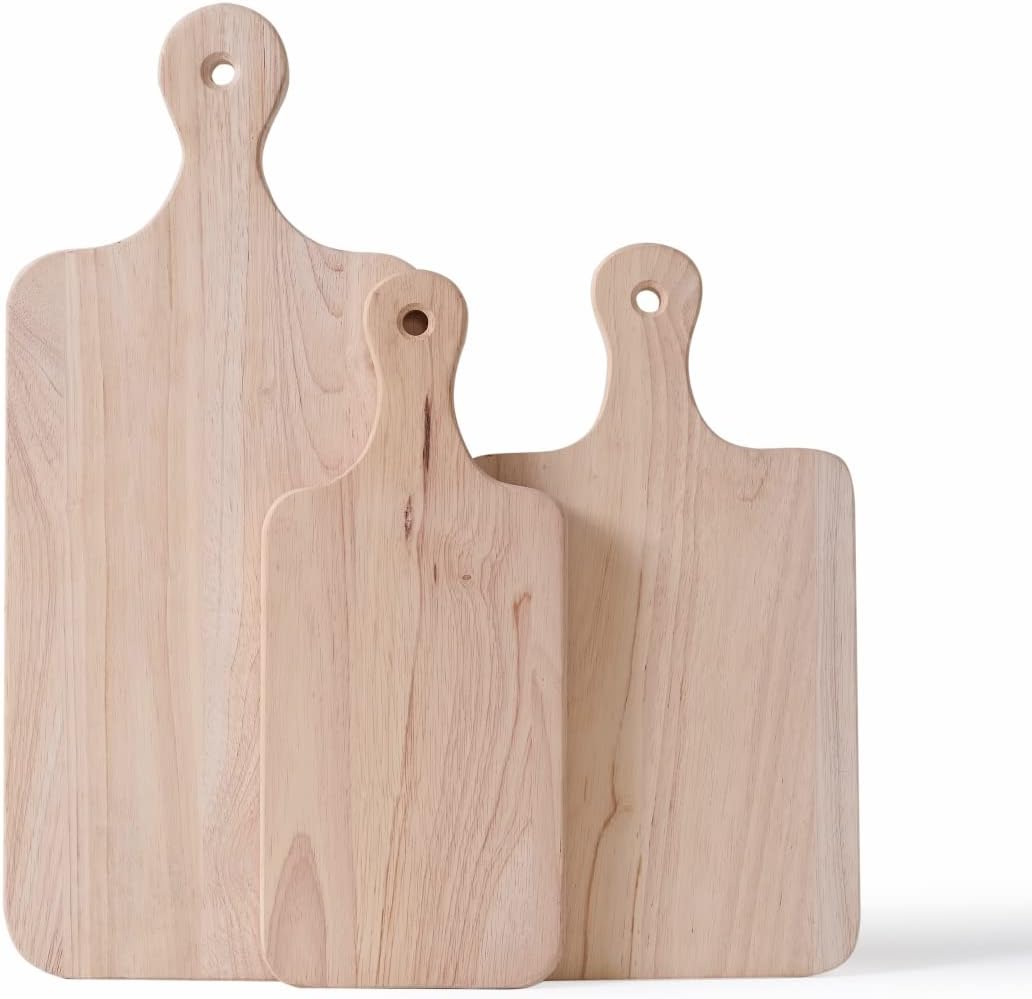 LZMS 4-Pack 13"x 5.5" Small Pine Wood Serving Boards Set | Unfinished