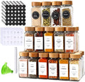 DIMBRAH Spice Jars with Label 24Pcs,Seasoning Containers,Glass Spice