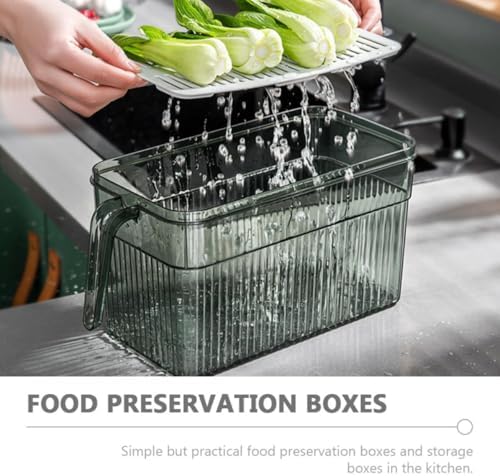Green Refrigerator Food Container with Vented Lid Dial for Bread