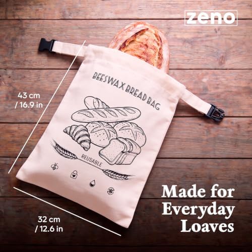 Reusable Beeswax Bread Bag with Zipper