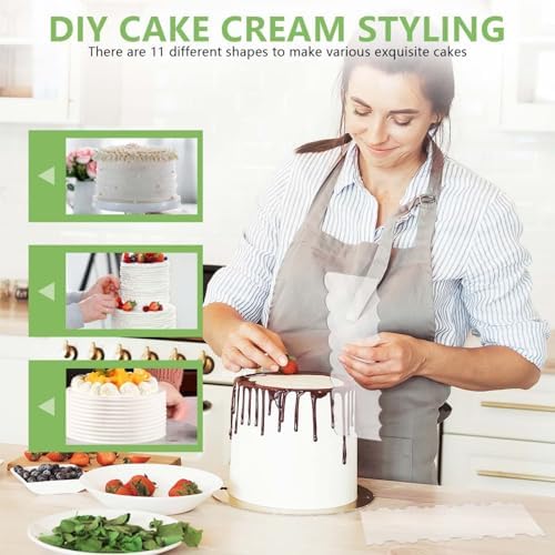 SenseYo 7-Piece Acrylic Cake Scraper, 9.5 Inch
