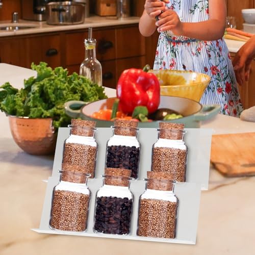 FOMIYES 3pcs Plastic Spice Organizer with Stackable Ladder Design