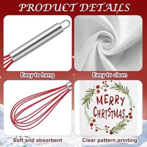 Mimorou 6 Set Christmas Whisks and Spatulas Set Kitchen Gift, Classic