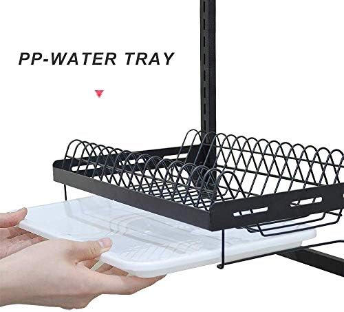 junyuan 3-Tier Wall-Mount Dish Drying Rack, Black