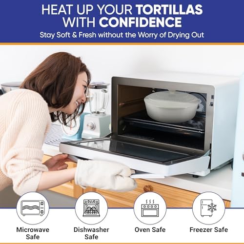10 Inches Ceramic Tortilla Warmer by StarBlue with Free Recipes ebook