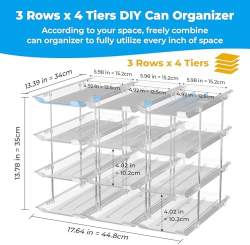 Can Organizer for Pantry Stackable AND Rolling Soda Can Dispenser for